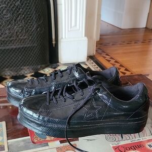 Converse Black Platform Shoes